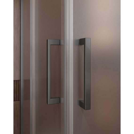 Душевое ограждение Cezares 90х90 см MOLVENO-A-2-90-P-GM, оружейная сталь/матовое фото 3