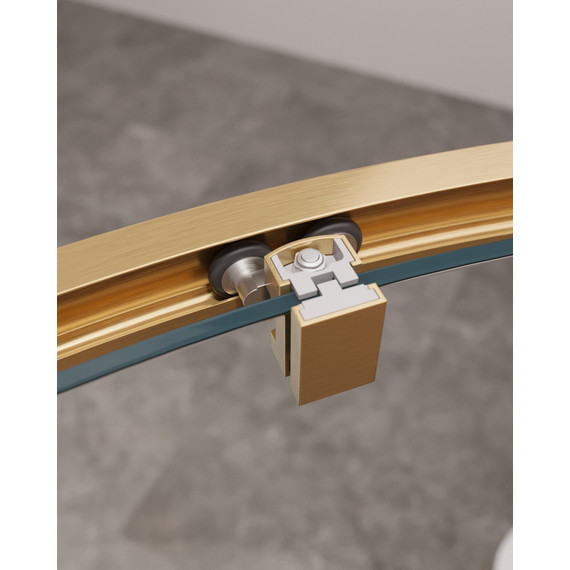 Душевое ограждение Cezares 90х90 см MOLVENO-R-1-90-C-BORO-IV, брашированное золото/прозрачное фото 4