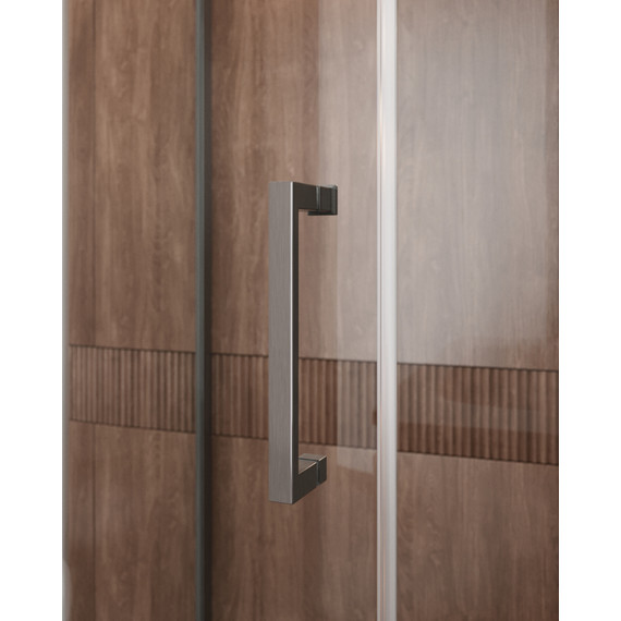 Душевое ограждение Cezares 90х90 см MOLVENO-R-1-90-C-GM-IV, оружейная сталь/прозрачное фото 3