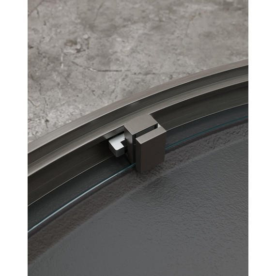 Душевое ограждение Cezares 90х90 см MOLVENO-R-1-90-C-GM-IV, оружейная сталь/прозрачное фото 5