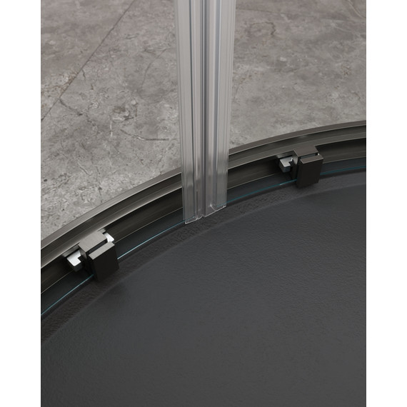 Душевое ограждение Cezares 90х90 см MOLVENO-R-2-90-C-BORO-IV, оружейная сталь/прозрачное фото 5