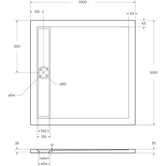 Поддон акриловый BelBagno 100х100 см TRAY-BB-DUE-A-100-4-W0 фото 6