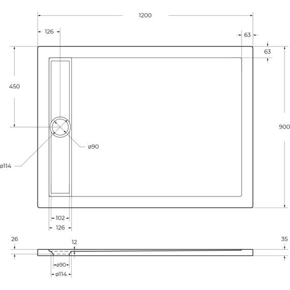 Поддон акриловый BelBagno 120х90 см TRAY-BB-DUE-AH-120/90-4-W0 фото 6