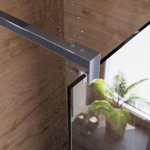 Душевая перегородка Mirsant Walk in 90 см с аксессуарами (стекло 8 мм) хром/прозрачное - 2 Душевая перегородка Mirsant Walk in 90 см с аксессуарами (стекло 8 мм) хром/прозрачное фото 2