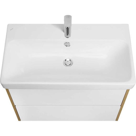 Тумба подвесная с раковиной Акватон Сканди 80 см 1A283001SDZ90, белый/дуб рустикальный фото 3