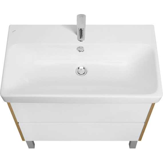 Тумба подвесная с раковиной Акватон Сканди 80 см 1A283001SDZ90, белый/дуб рустикальный фото 7