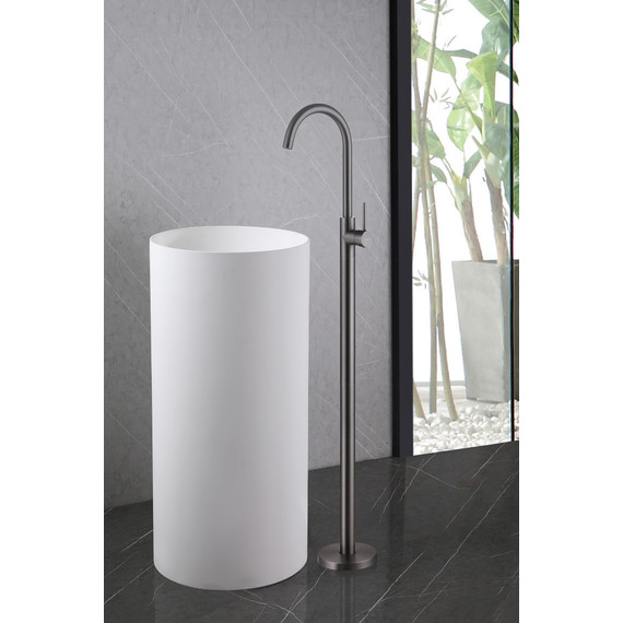 Смеситель для раковины напольный Abber Wasser Kreis AF8141NG, никель, Цвет производителя: никель фото 2