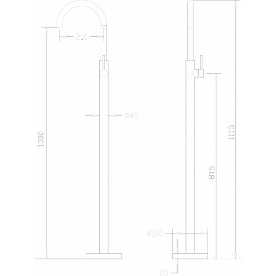 Смеситель для раковины напольный Abber Wasser Kreis AF8141NG, никель, Цвет производителя: никель фото 6