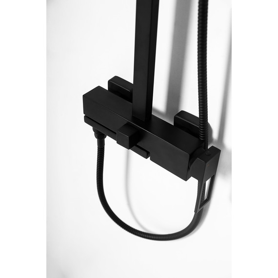 Душевая стойка BelBagno Luce LUC-VSCM-NERO, черный матовый, Цвет производителя: чёрный матовый - 8 Душевая стойка BelBagno Luce LUC-VSCM-NERO, черный матовый, Цвет производителя: чёрный матовый фото 8