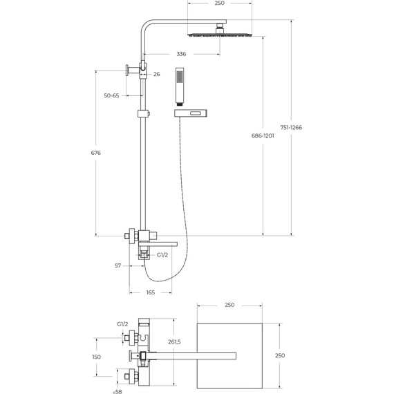 Душевая стойка BelBagno Luce LUC-VSCM-NERO, черный матовый, Цвет производителя: чёрный матовый - 10 Душевая стойка BelBagno Luce LUC-VSCM-NERO, черный матовый, Цвет производителя: чёрный матовый фото 10