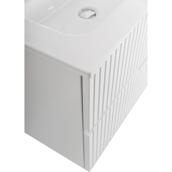 Тумба подвесная с раковиной Cezares DUET-N-1000-2C-SO-BL-L 100 см (раковина CZR-8095-100-L) bianco lucido фото 6