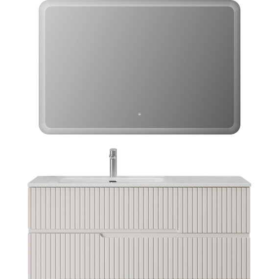 Тумба подвесная с раковиной Cezares DUET-N-1200-2C-SO-BL-L 120 см (раковина CZR-8095-120-L) bianco lucido фото 8