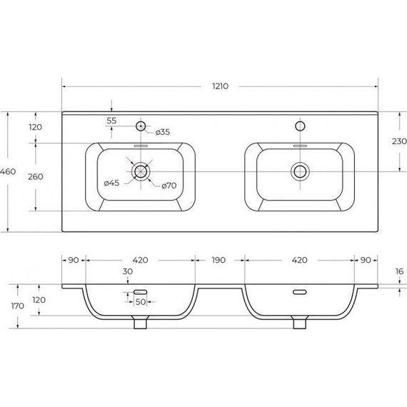 Тумба подвесная с раковиной Cezares DUET-N-1200-4C-SO-2-PS-P 120 см (раковина CZR-8095-120-2) фисташковый софт фото 12