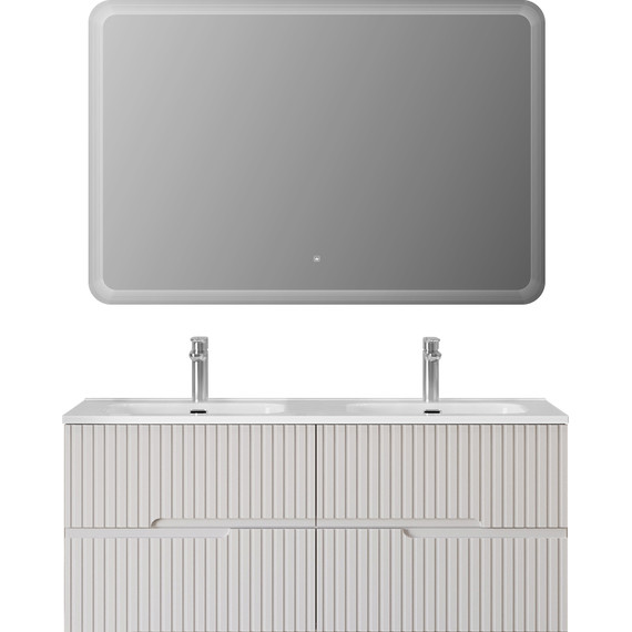 Тумба подвесная с раковиной Cezares DUET-N-1200-4C-SO-2-BL 120 см (раковина CZR-8073-120-2) bianco lucido фото 7