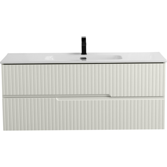 Тумба подвесная с раковиной Cezares DUET-N-1200-2C-SO-AS-P 120 см (раковина CZR-8095-120) альпака брашированная фото 