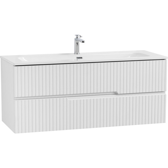 Тумба подвесная с раковиной Cezares DUET-N-1200-2C-SO-FBS-P 120 см (раковина CZR-8073-120) ясень белый софт фото 2