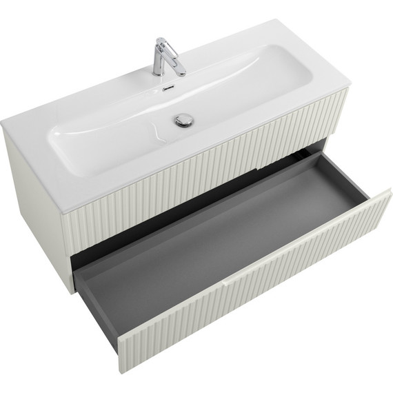 Тумба подвесная с раковиной Cezares DUET-N-1200-2C-SO-AS-P 120 см (раковина CZR-8073-120) альпака брашированная фото 4