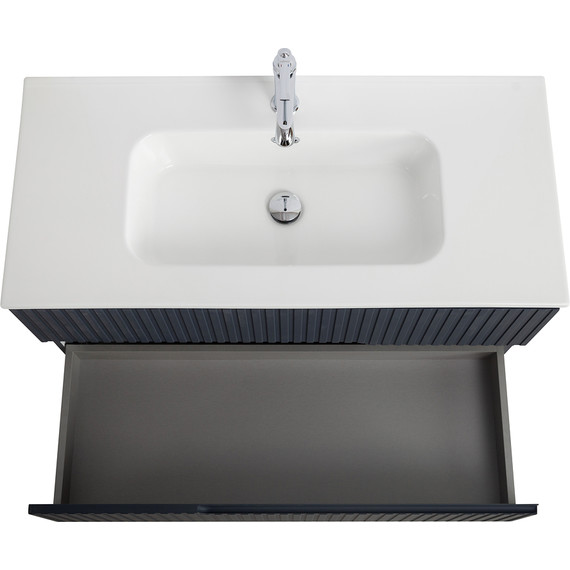 Тумба подвесная с раковиной Cezares DUET-N-1000-2C-SO-GR-P 100 см (раковина CZR-8095-100) grafito фото 6