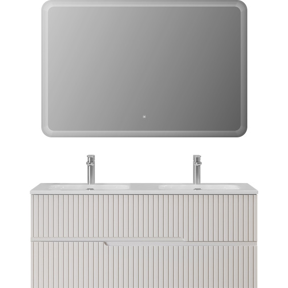 Тумба подвесная с раковиной Cezares DUET-N-1200-2C-SO-2-BL 120 см (раковина CZR-8073-120-2) bianco lucido фото 8