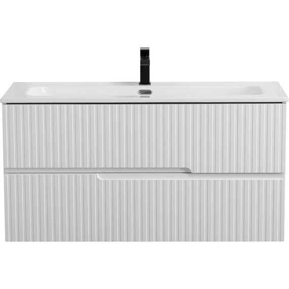 Тумба подвесная с раковиной Cezares DUET-N-1000-2C-SO-BL 100 см (раковина CZR-8073-100) bianco lucido фото 