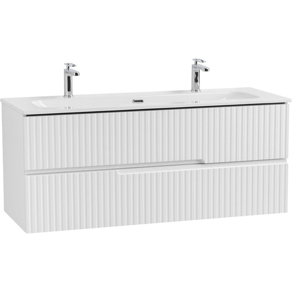 Тумба подвесная с раковиной Cezares DUET-N-1200-2C-SO-BL 120 см (раковина CZR-8073-120-1-2) bianco lucido фото 2