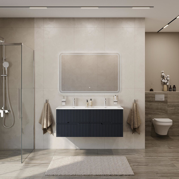 Тумба подвесная с раковиной Cezares DUET-N-1200-4C-SO-2-GR-P 120 см (раковина CZR-8073-120-2) grafito фото 7