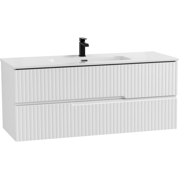 Тумба подвесная с раковиной Cezares DUET-N-1200-2C-SO-BO 120 см (раковина CZR-8095-120) bianco opaco фото 2