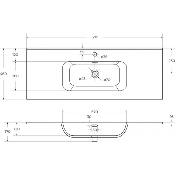 Тумба подвесная с раковиной Cezares DUET-N-1200-2C-SO-BL 120 см (раковина CZR-8095-120) bianco lucido фото 9