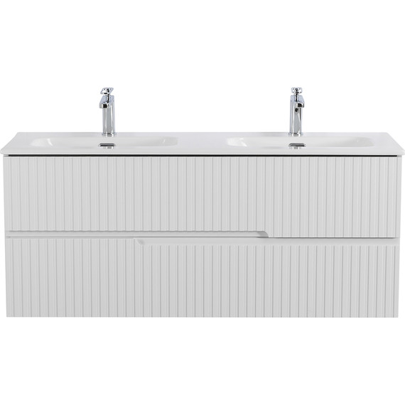 Тумба подвесная с раковиной Cezares DUET-N-1200-2C-SO-2-BL 120 см (раковина CZR-8073-120-2) bianco lucido фото 