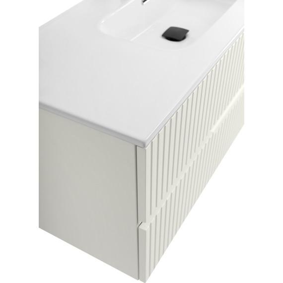 Тумба подвесная с раковиной Cezares DUET-N-1200-2C-SO-AS-P 120 см (раковина CZR-8095-120) альпака брашированная фото 6