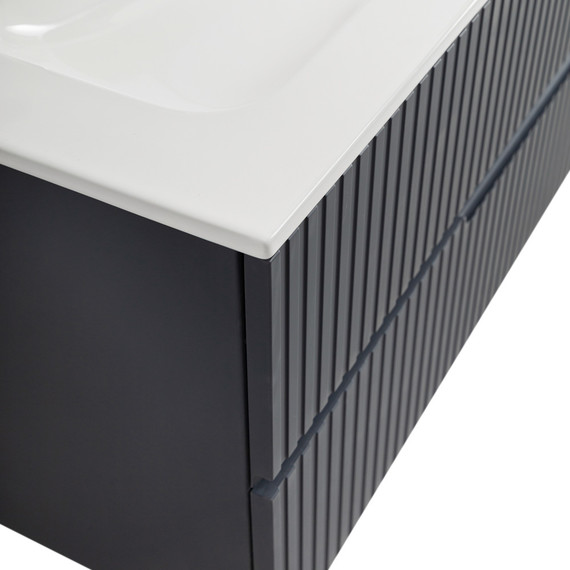 Тумба подвесная с раковиной Cezares DUET-N-1200-2C-SO-GR-P 120 см (раковина CZR-8073-120-1-2) grafito фото 8