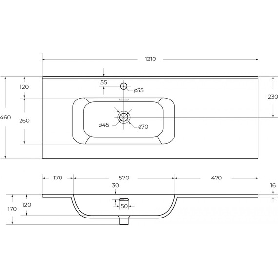 Тумба подвесная с раковиной Cezares DUET-N-1200-2C-SO-BL-L 120 см (раковина CZR-8095-120-L) bianco lucido фото 10