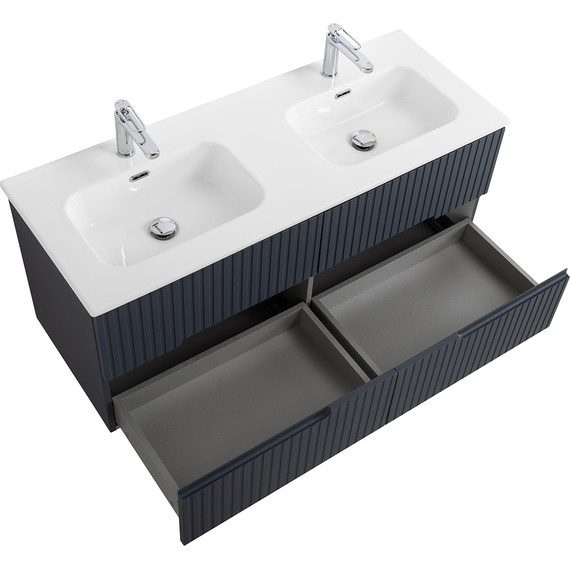 Тумба подвесная с раковиной Cezares DUET-N-1200-4C-SO-2-GR-P 120 см (раковина CZR-8095-120-2) grafito фото 3