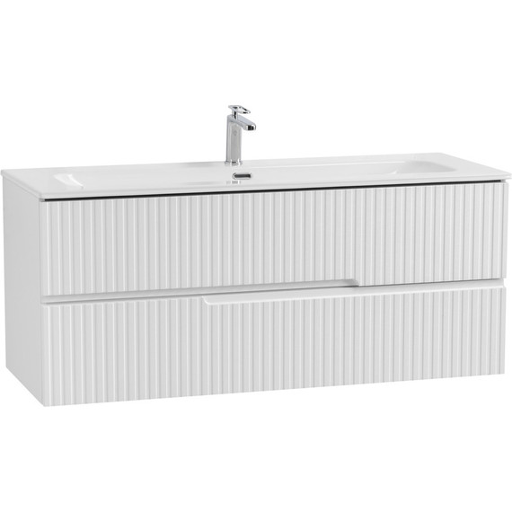 Тумба подвесная с раковиной Cezares DUET-N-1200-2C-SO-BO 120 см (раковина CZR-8073-120) bianco opaco фото 2