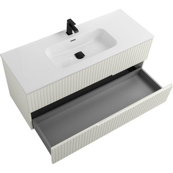 Тумба подвесная с раковиной Cezares DUET-N-1200-2C-SO-AS-P 120 см (раковина CZR-8095-120) альпака брашированная фото 4