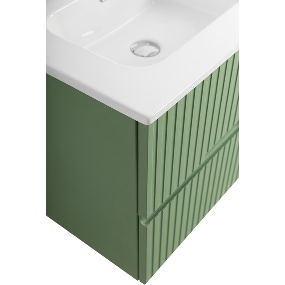 Тумба подвесная с раковиной Cezares DUET-N-1200-4C-SO-2-PS-P 120 см (раковина CZR-8095-120-2) фисташковый софт фото 8