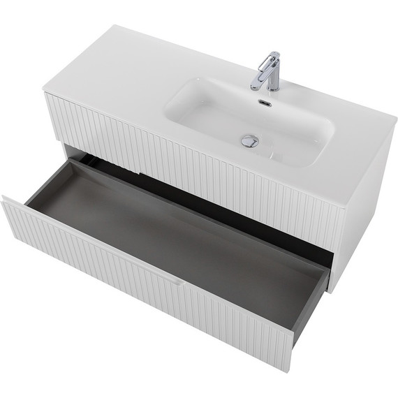 Тумба подвесная с раковиной Cezares DUET-N-1200-2C-SO-BL-R 120 см (раковина CZR-8095-120-R) bianco lucido фото 4