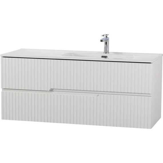 Тумба подвесная с раковиной Cezares DUET-N-1200-2C-SO-BL-R 120 см (раковина CZR-8095-120-R) bianco lucido фото 2