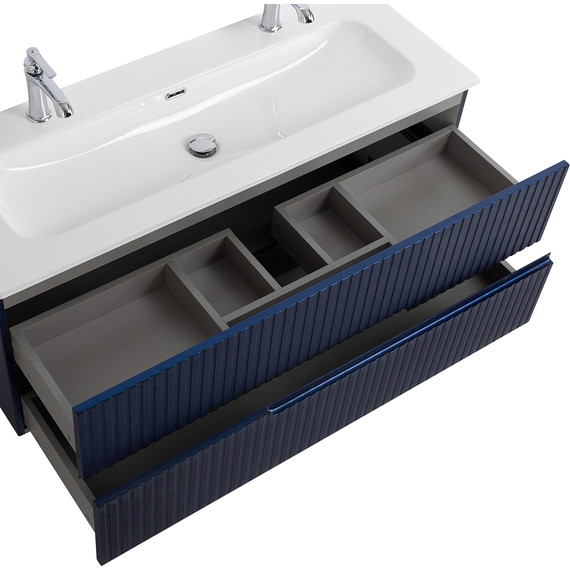 Тумба подвесная с раковиной Cezares DUET-N-1200-2C-SO-SPF-P 120 см (раковина CZR-8073-120-1-2) sapfiro фото 5