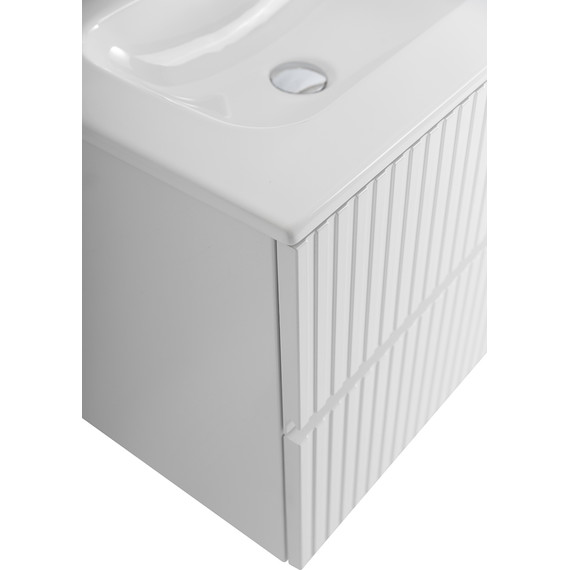 Тумба подвесная с раковиной Cezares DUET-N-1200-2C-SO-2-BL 120 см (раковина CZR-8073-120-2) bianco lucido фото 6