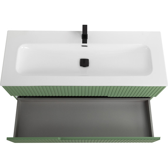 Тумба подвесная с раковиной Cezares DUET-N-1200-2C-SO-PS-P 120 см (раковина CZR-8073-120) фисташковый софт фото 7