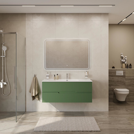 Тумба подвесная с раковиной Cezares DUET-N-1200-2C-SO-PS-P 120 см (раковина CZR-8095-120) фисташковый софт - 9 Тумба подвесная с раковиной Cezares DUET-N-1200-2C-SO-PS-P 120 см (раковина CZR-8095-120) фисташковый софт фото 9