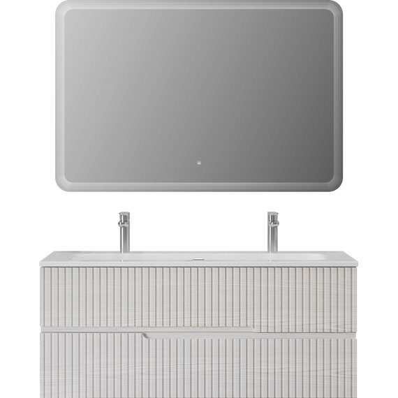 Тумба подвесная с раковиной Cezares DUET-N-1200-2C-SO-FBS-P 120 см (раковина CZR-8073-120-1-2) ясень белый софт фото 11