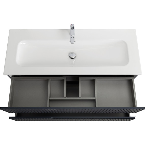 Тумба подвесная с раковиной Cezares DUET-N-1200-2C-SO-GR-P 120 см (раковина CZR-8073-120) grafito фото 4