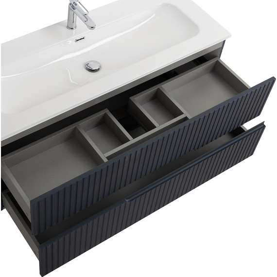 Тумба подвесная с раковиной Cezares DUET-N-1200-2C-SO-GR-P 120 см (раковина CZR-8073-120) grafito фото 5