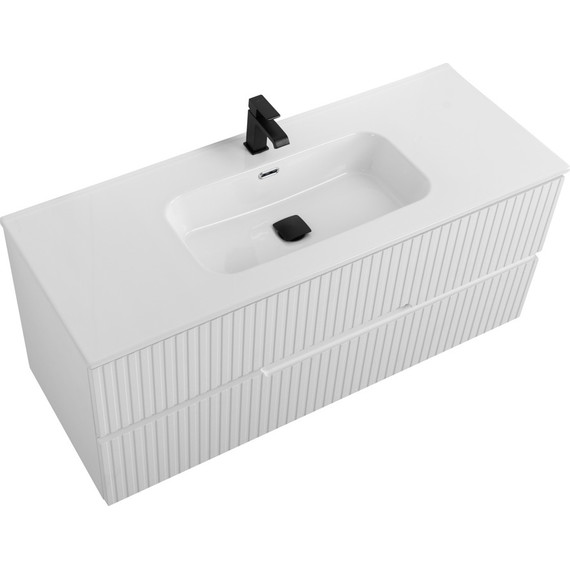 Тумба подвесная с раковиной Cezares DUET-N-1200-2C-SO-FBS-P 120 см (раковина CZR-8095-120) ясень белый софт фото 4