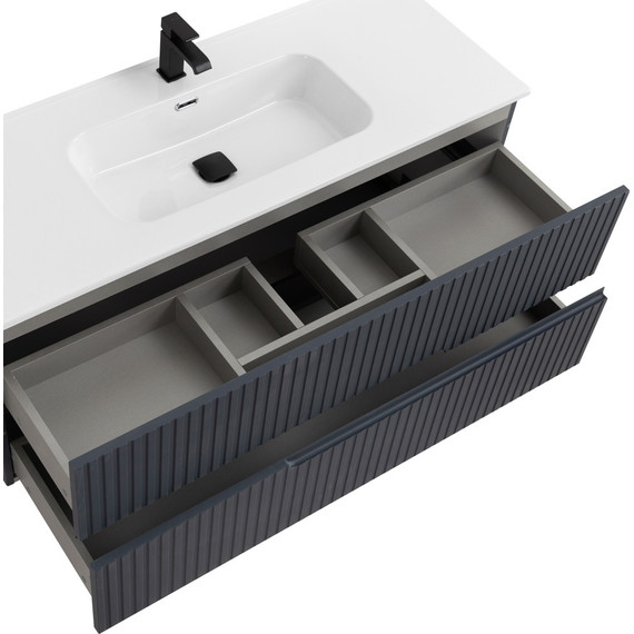 Тумба подвесная с раковиной Cezares DUET-N-1200-2C-SO-GR-P 120 см (раковина CZR-8095-120) grafito фото 6