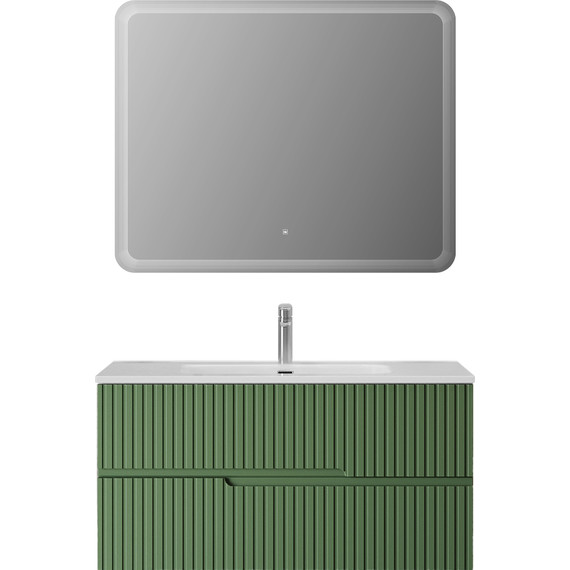 Тумба подвесная с раковиной Cezares DUET-N-1000-2C-SO-PS-P 100 см (раковина CZR-8095-100) фисташковый софт фото 9