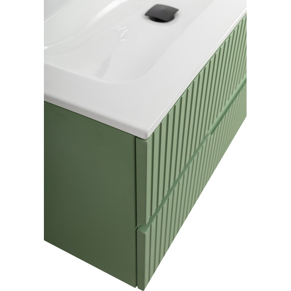 Тумба подвесная с раковиной Cezares DUET-N-1000-2C-SO-PS-P 100 см (раковина CZR-8073-100) фисташковый софт фото 7