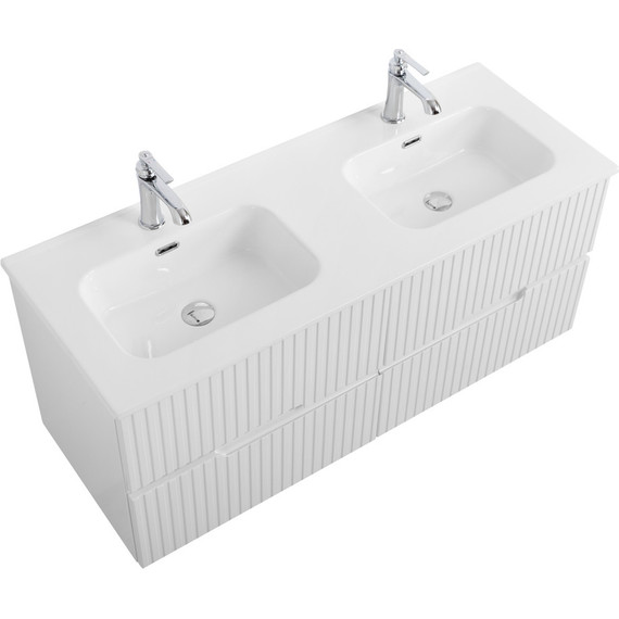 Тумба подвесная с раковиной Cezares DUET-N-1200-4C-SO-2-BL 120 см (раковина CZR-8095-120-2) bianco lucido фото 3